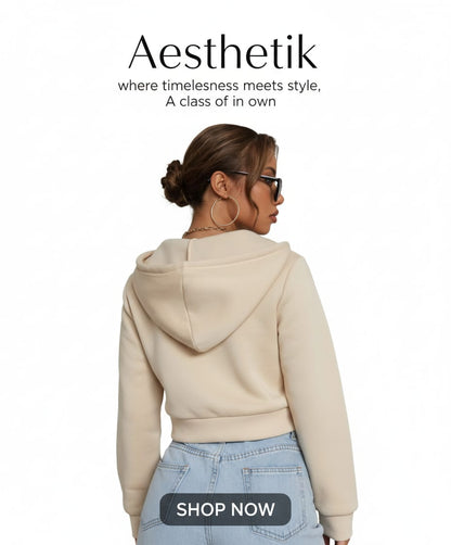 Cropped Zip-Up Hoodie