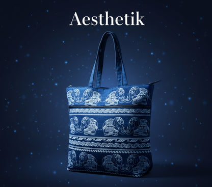 Indigo Elephant Tote