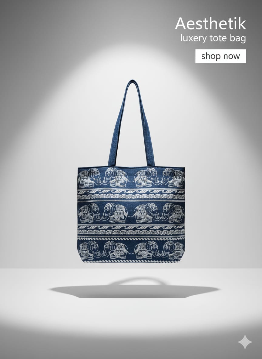Indigo Elephant Tote