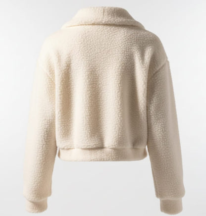 Classic Cream Sherpa Crop Jacket