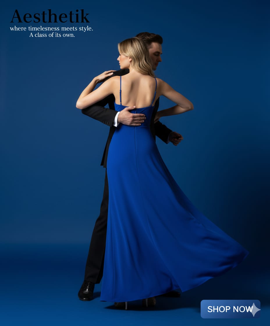 The Royal Blue Cowl Neck Gown