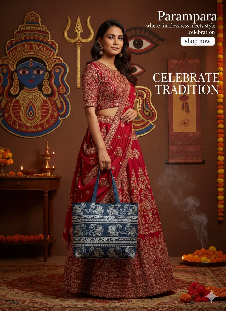 Indigo Elephant Tote