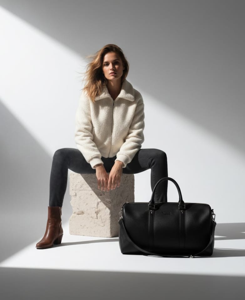 Classic Cream Sherpa Crop Jacket